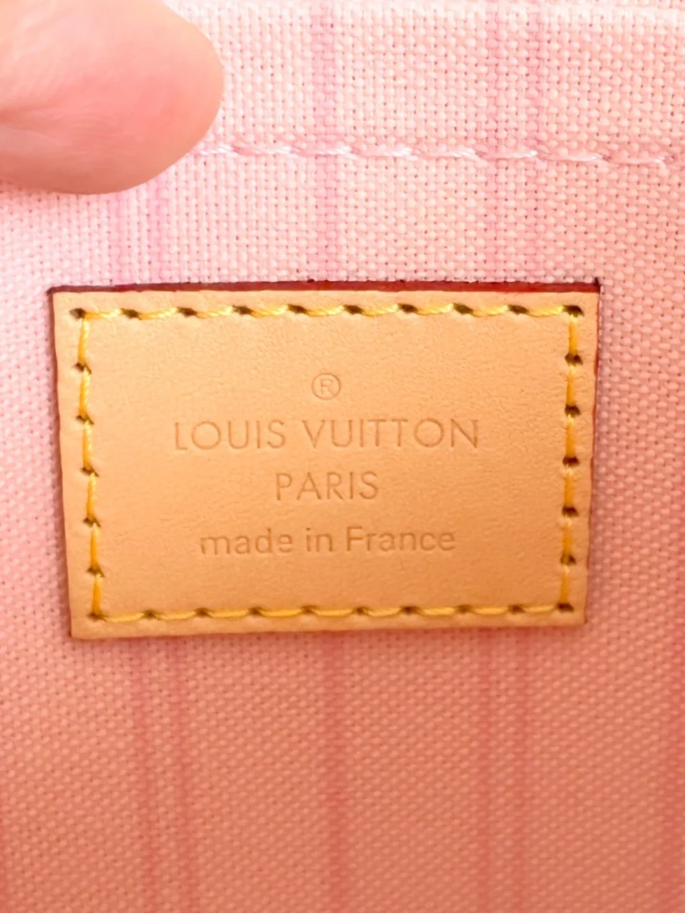 Louis Vuitton LV Damier Azur Canvas Leather Neverfull Pouch